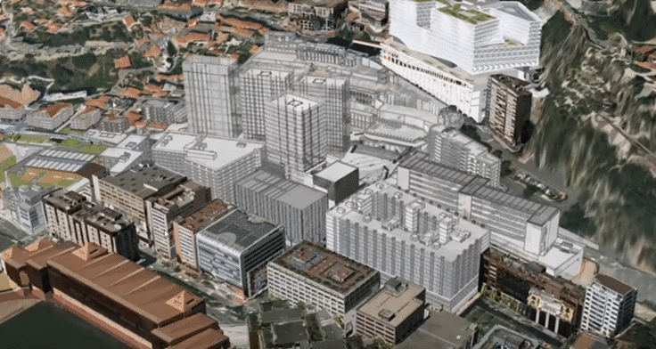 Esquisse 3D de la partie aérienne du projet
